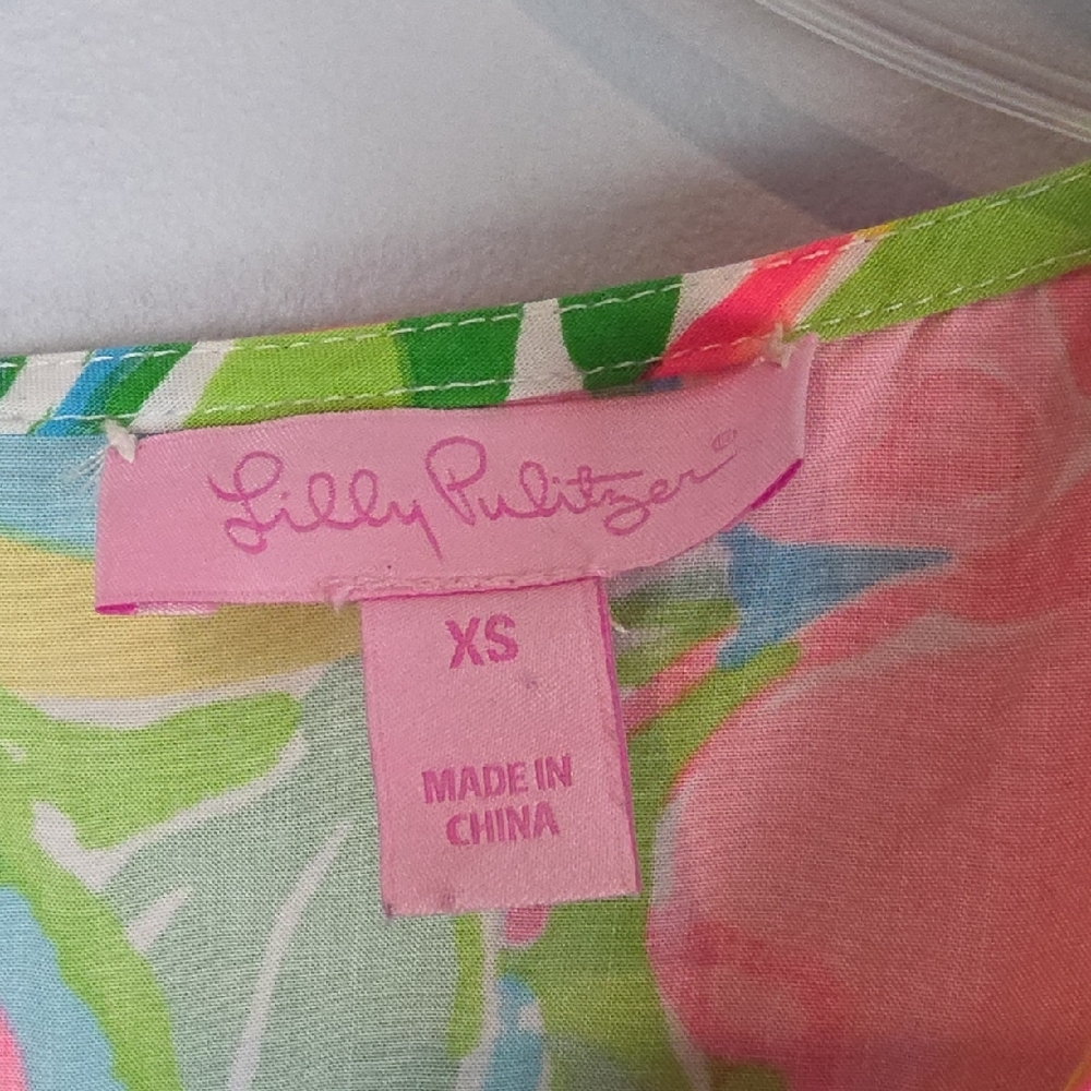 Lilly Pulitzer 23490 Tybee Sleeveless Tassel Tie Romper shorts XS - Picture 2 of 5